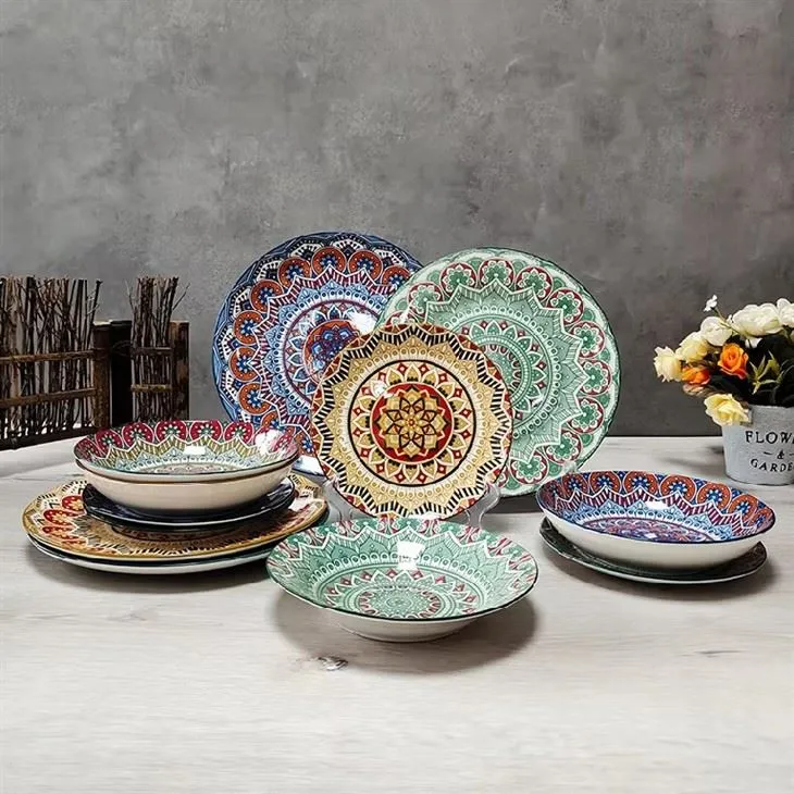 Προσαρμοσμένο σχέδιο Floral Ceramic Decal Plate Χονδρική