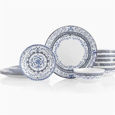 Classic Blue Floral Porcelain Tableware Set factory